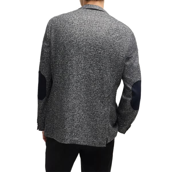 Boss Mens Herringbone Lapel Collar Blazer