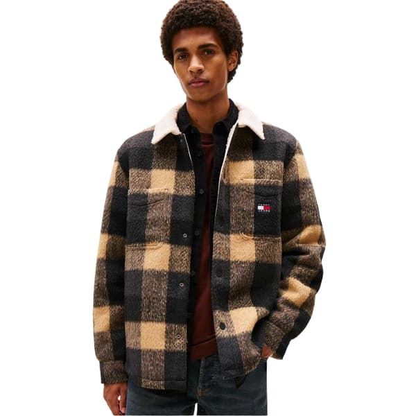 Tommy Jeans Herr Rutig Borg Regular Overshirt