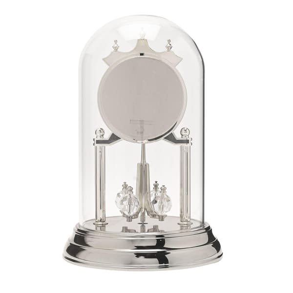 Wm.Widdop Rotating Pendulum Anniversary Clock - Silver