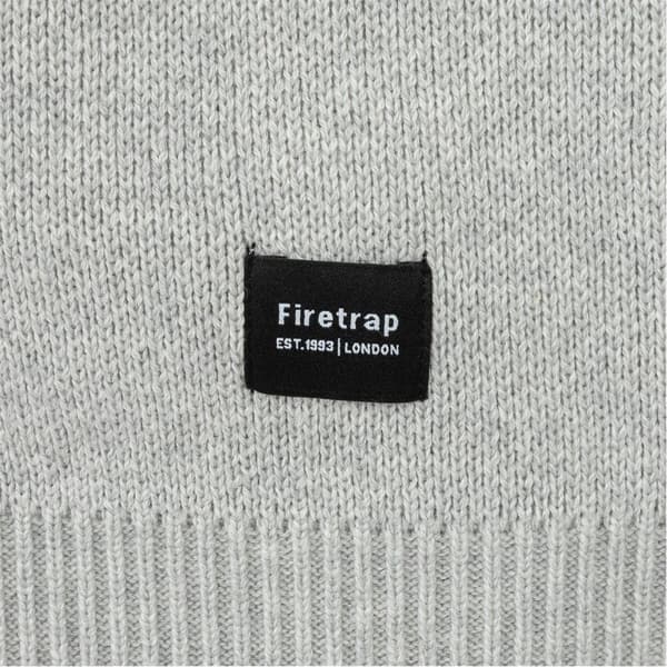Firetrap Herr Stickad Bomullströja med Rund Hals