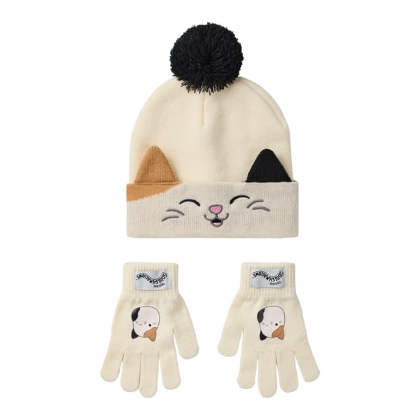 Squishmallows Flickor Cam The Cat Mössa & Handskar Set