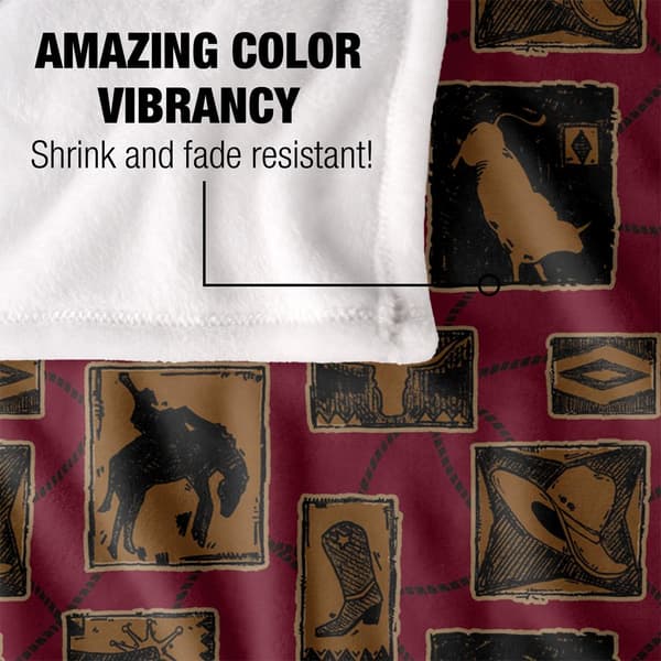 JQ Licensing Rodeo Roundup Silky Patterned Supersoft Blanket
