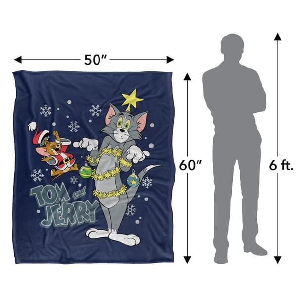 Tom And Jerry Merry Christmas Tinsel Tangle Blanket