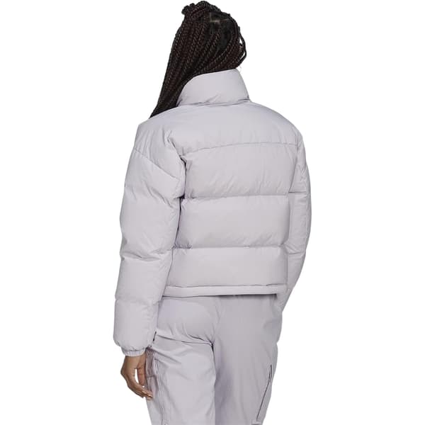 Adidas Dam Mönstrad Ribbad Tungvikts Pufferjacka