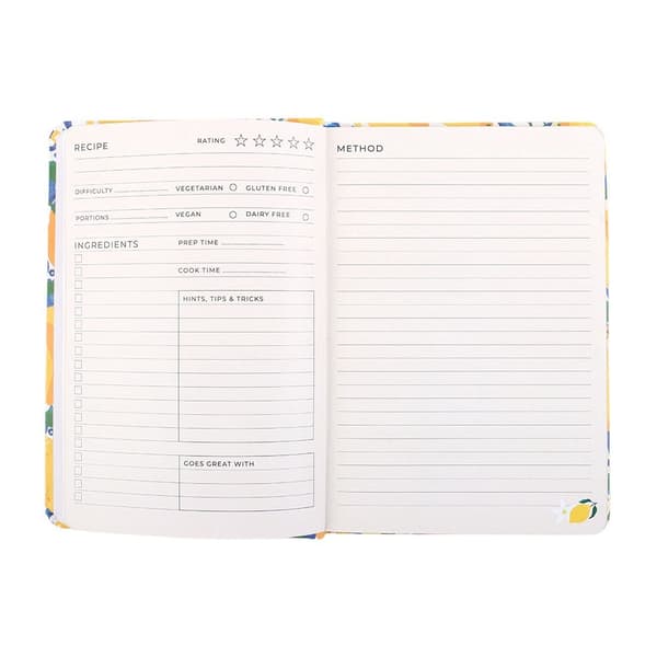 Something Different Italian Lemon A5 Recipe Journal