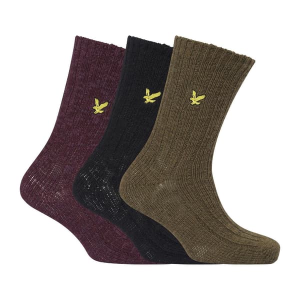 Lyle & Scott Herrstrumpor i grovstickat (3-pack)