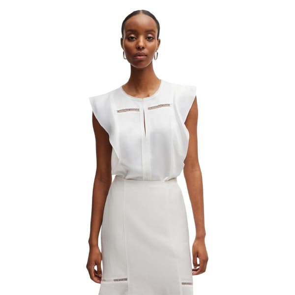 Boss Dam/Dam Nyckelhåls Regular Ruffle Blus