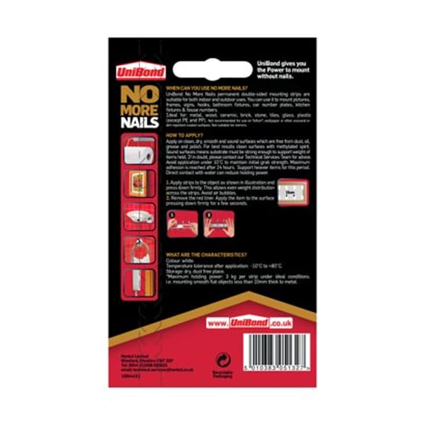 UniBond No More Nails Permanent Strips 10-pack