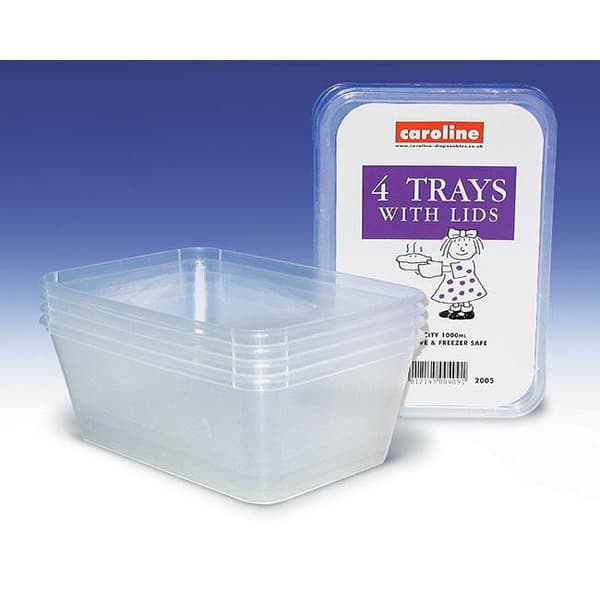Caroline Plasttråg med lock 1000ml 4-pack 2005