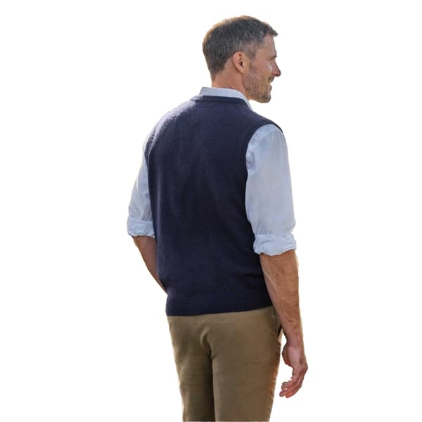 WoolOvers Mens V Neck Sleeveless Pullover