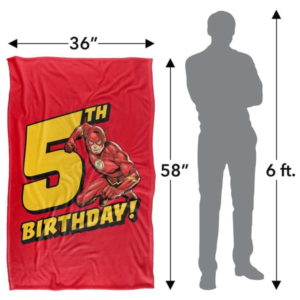Justice League Flash Soft Touch 5th Birthday Blanket