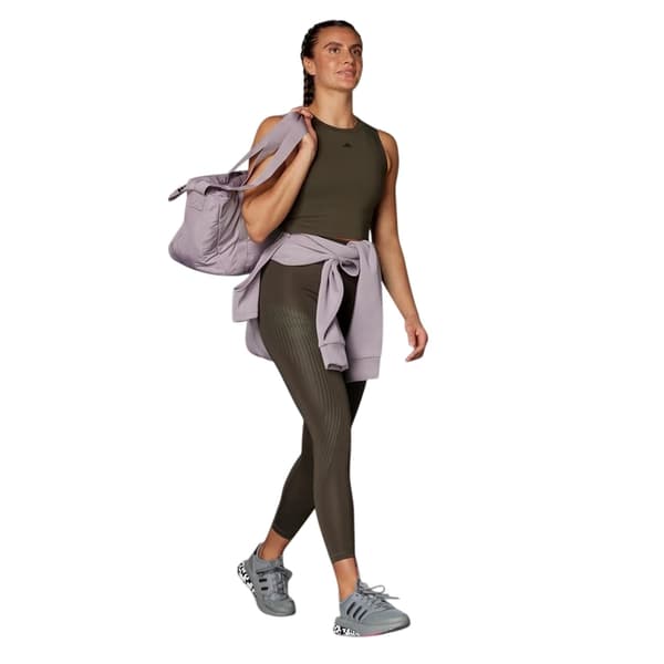 Adidas Dam Pro Randig Croppad Linne