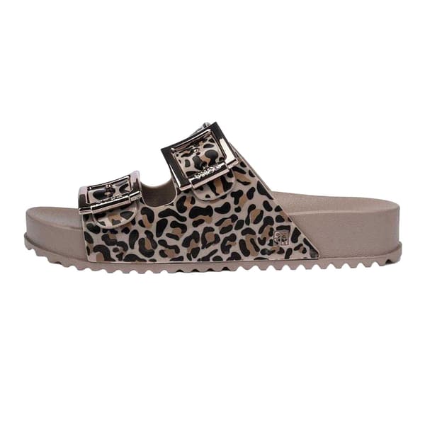 Zaxy Dam Leopardmönstrade Sliders med Dubbla Spännen
