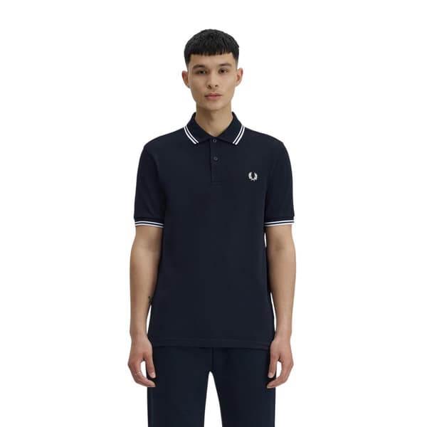 Fred Perry Pikétröja med dubbla ränder för män