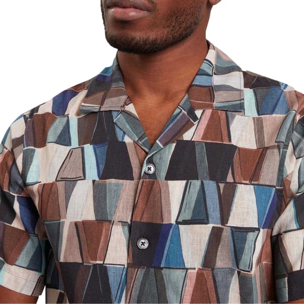 Ted Baker Mens Geometric Linen Regular Shirt