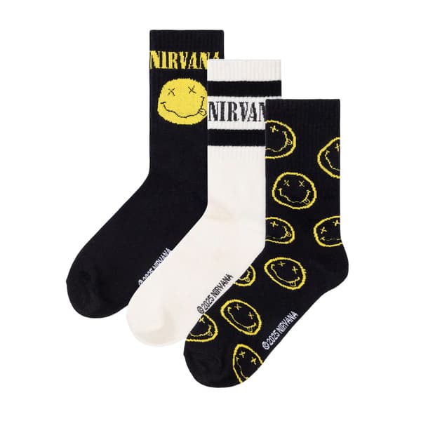Nirvana Herrstrumpor med logotyp, vadlånga (3-pack)