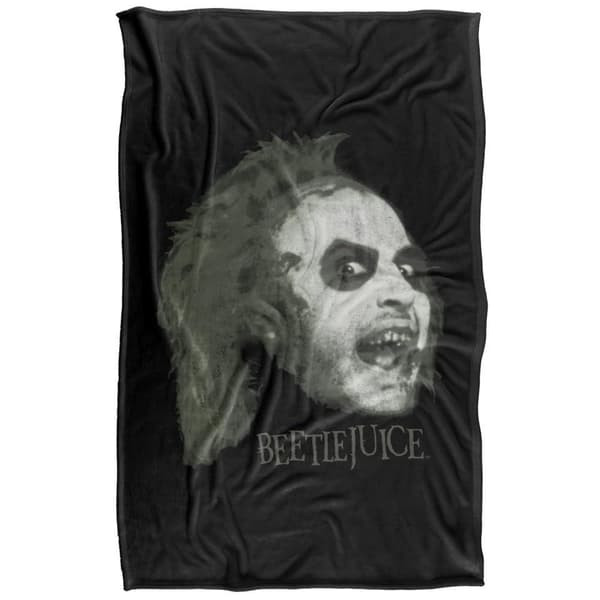 Beetlejuice Large Face Soft Touch Blanket