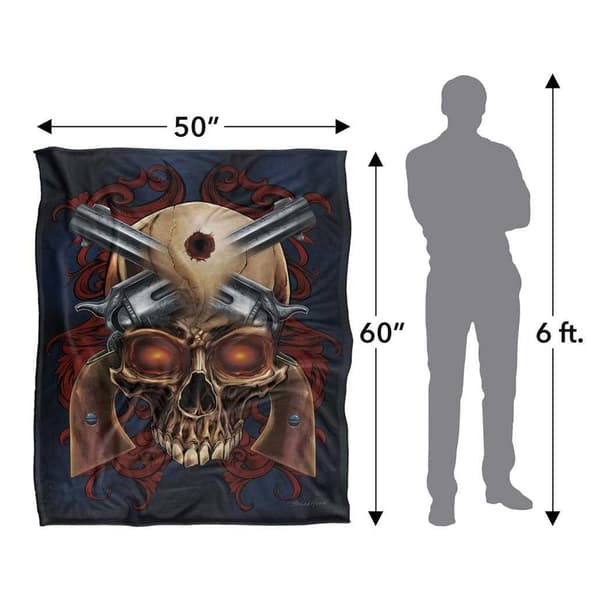 JQ Licensing Silky Skull & Guns Supersoft-peitto