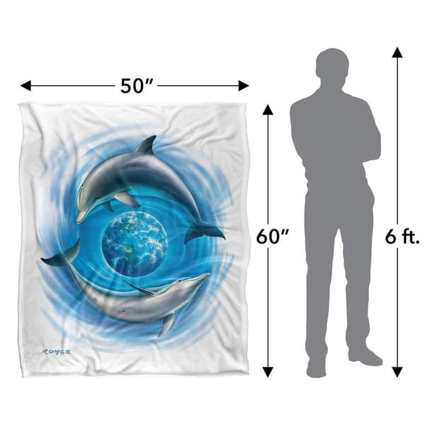 Royce McClure Dolphin World Silky Supersoft Blanket
