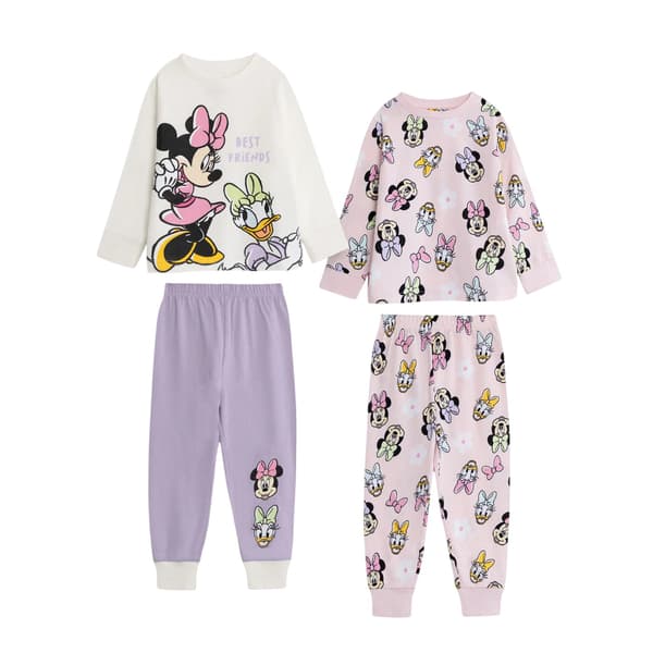 Disney Flickor Minnie Mouse Kortärmad Lång Pyjamas Set (2-pack)