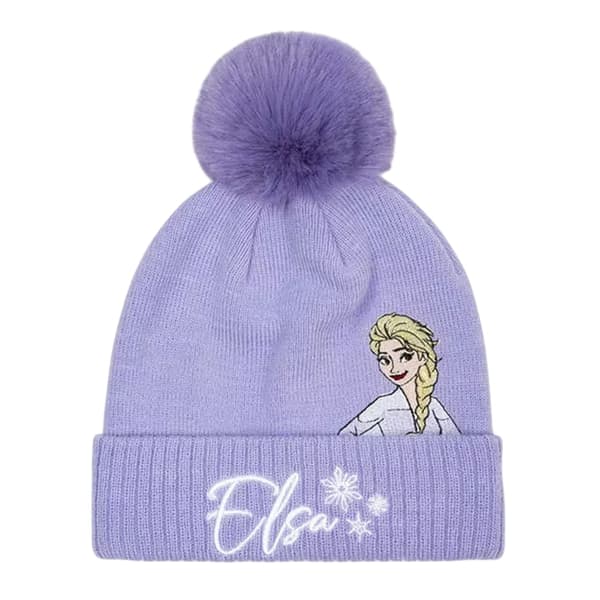 Frost Flickfigur Stickad Elsa Mössa Handskar Och Halsduk Set