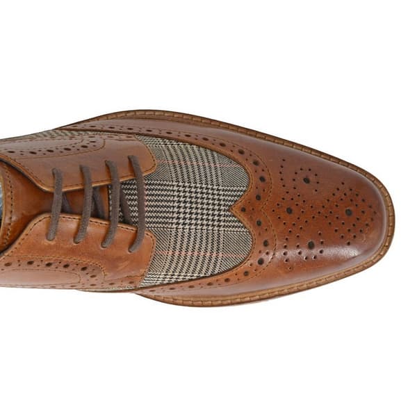 Roamers Mens Glencheck Leather Brogues