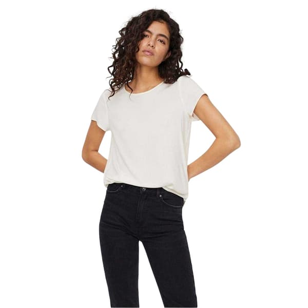 Vero Moda Dam Crew Neck Kortärmad Blus