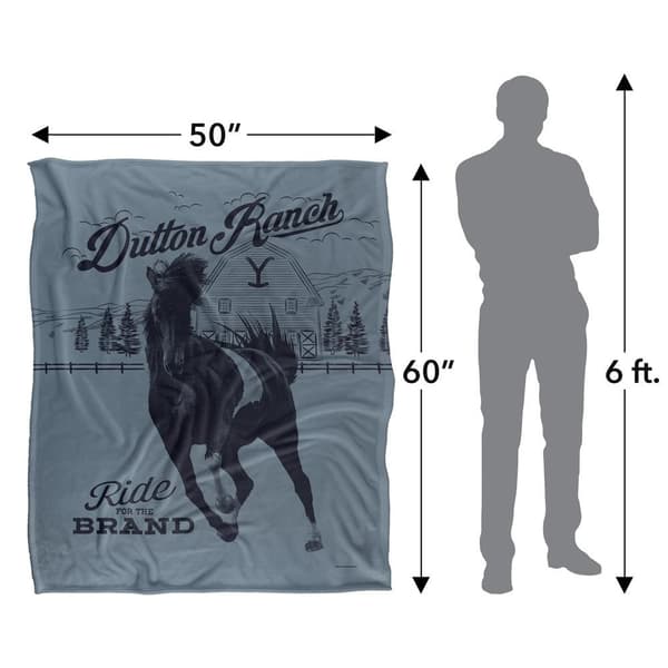 Yellowstone Dutton Ranch Silky Horse Supersoft Blanket