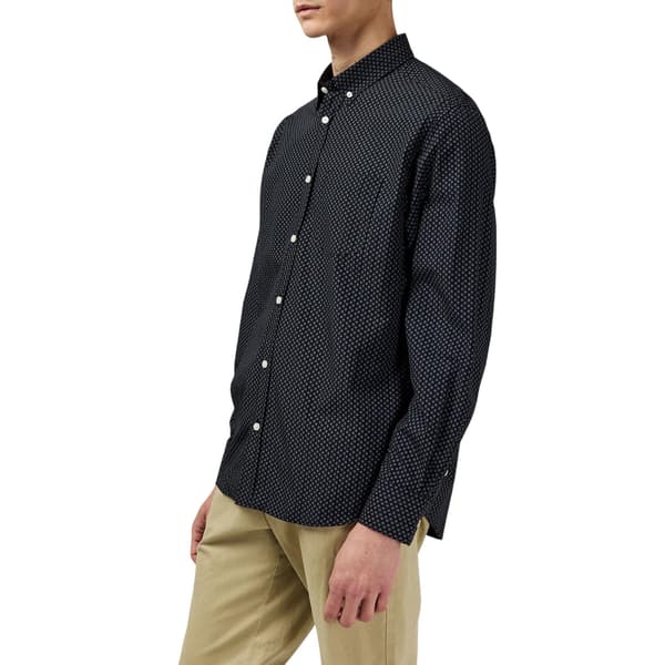 Fabric Mens Patterned Poplin Long-Sleeved Shirt