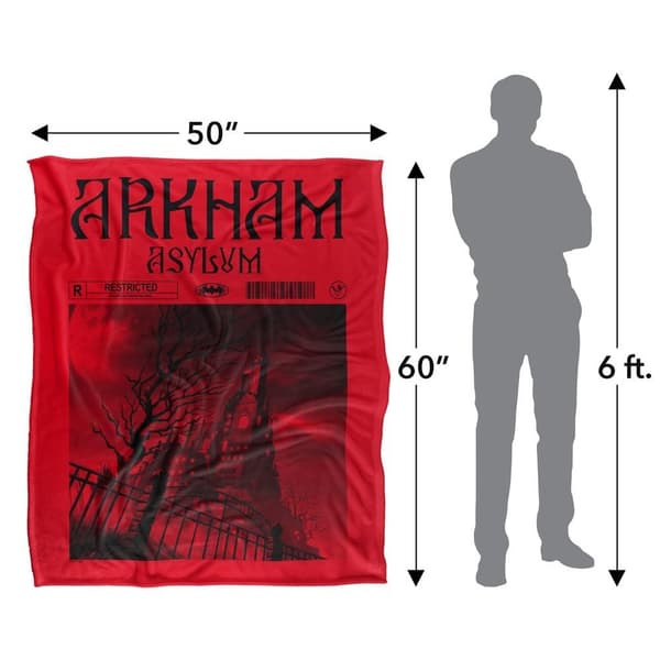 Batman Arkham Asylum Silky Graphic Print Throw