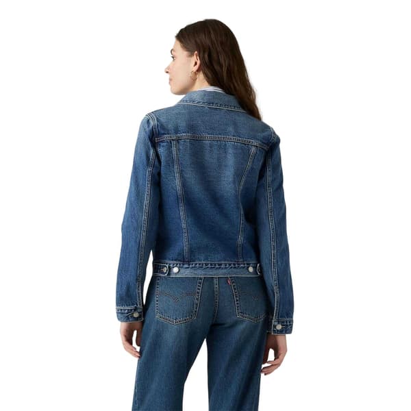 Levis Dam Enfärgad Långärmad Truckerjacka i Denim