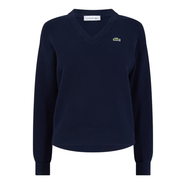 Lacoste Dam Ribbad V-ringad Tröja
