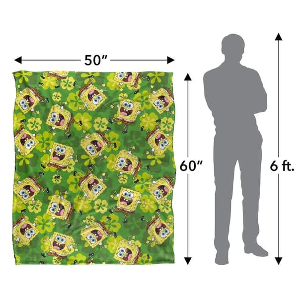 SpongeBob SquarePants Silky Patterned St Patricks Day Supersoft Blanket