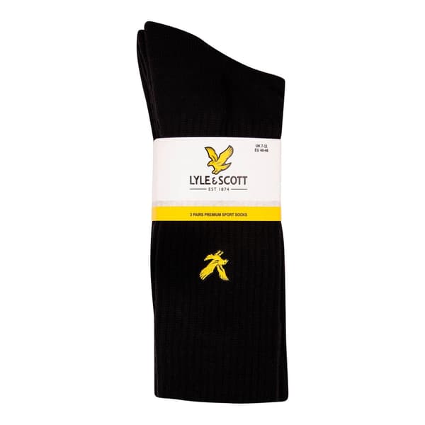 Lyle & Scott Herrstrumpor med broderad logotyp (3-pack)