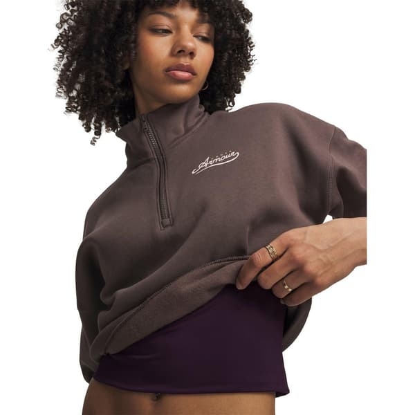 Under Armour Dam/Kvinnor Rival Cropped Half Zip Sweatshirt