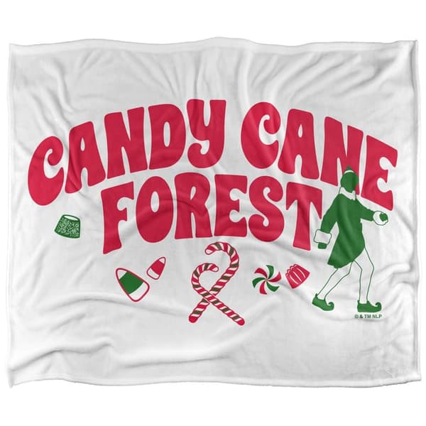 Elf Candy Cane Forest Blanket