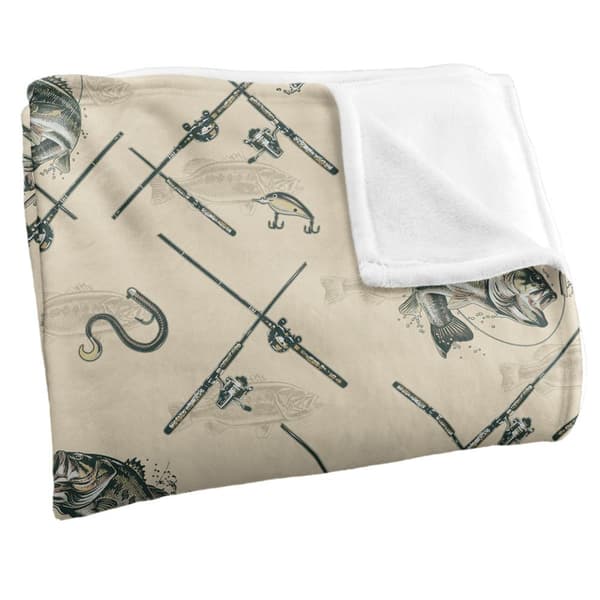 JQ Licensing Silky Patterned Fishing Supersoft Blanket