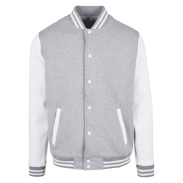 Build Your Brand Mens Basic Contrast Varsity Jacket