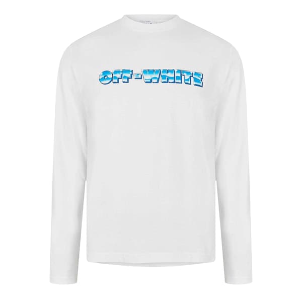 Off White Langærmet T-shirt med logo til mænd