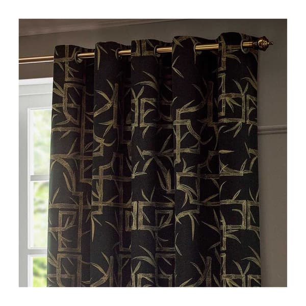 Paoletti Jacquard Bamboo Print Eyelet Curtains