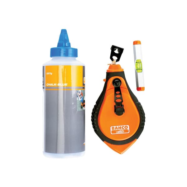 Bahco Blue Chalk, Chalk Line & Line Level Set
