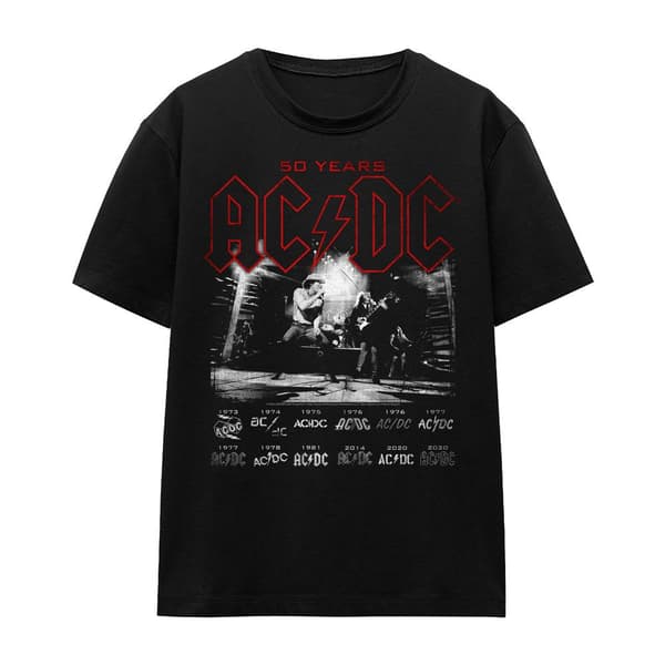 AC/DC Unisex aikuisten Logo Stack T-paita