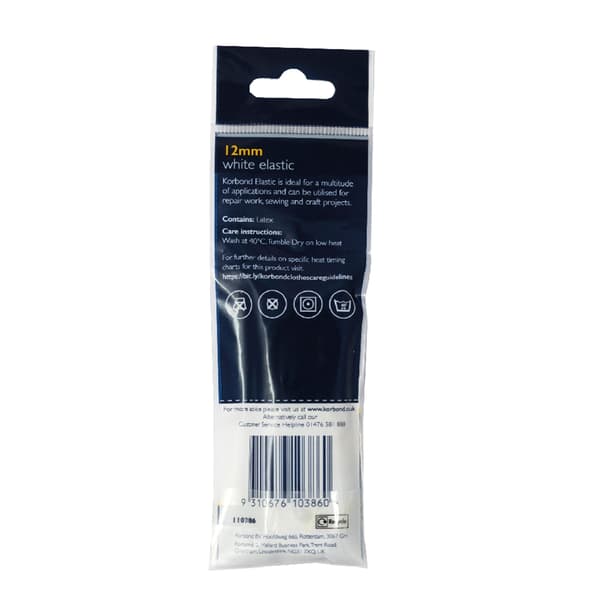 Korbond Resår Vit 12mm x 2m