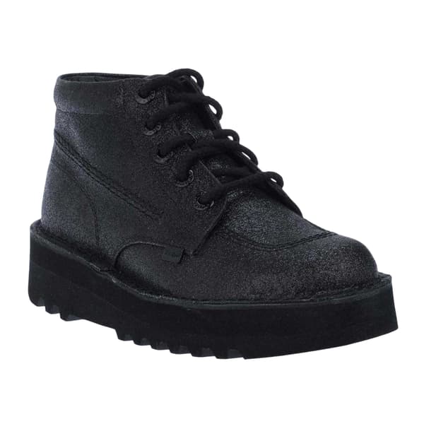 Kickers Dam/Dam Hi Stack Glitter Läderstövlar