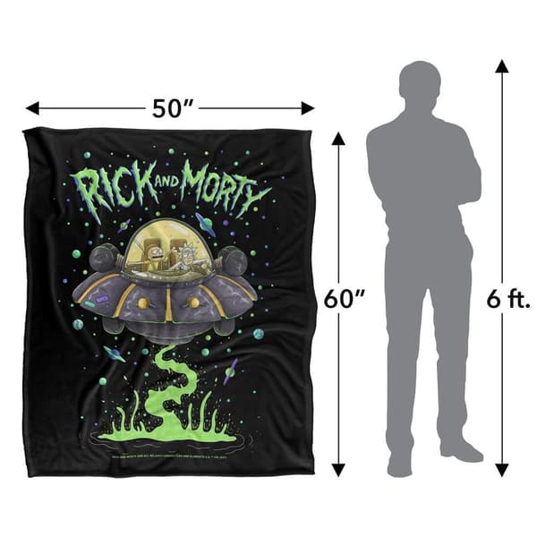 Rick And Morty Drunk Rick Ship Soft Touch Blanket