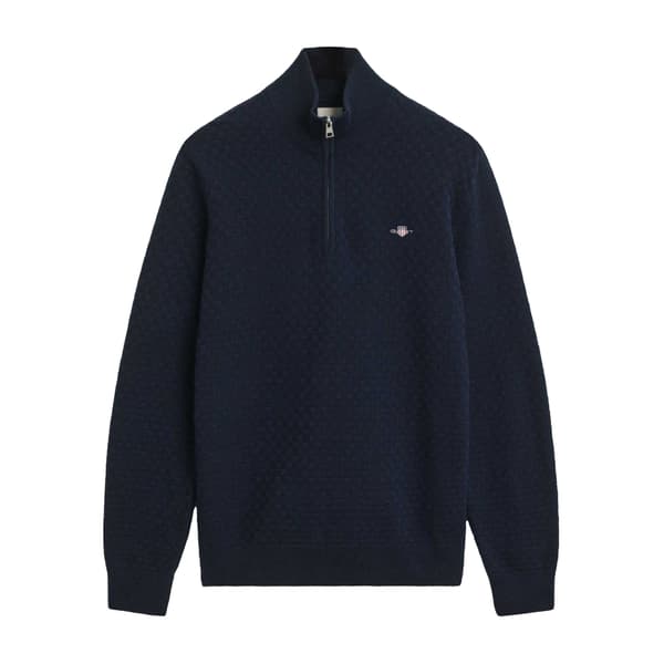 Gant Mens Micro Textured Half Zip Sweatshirt