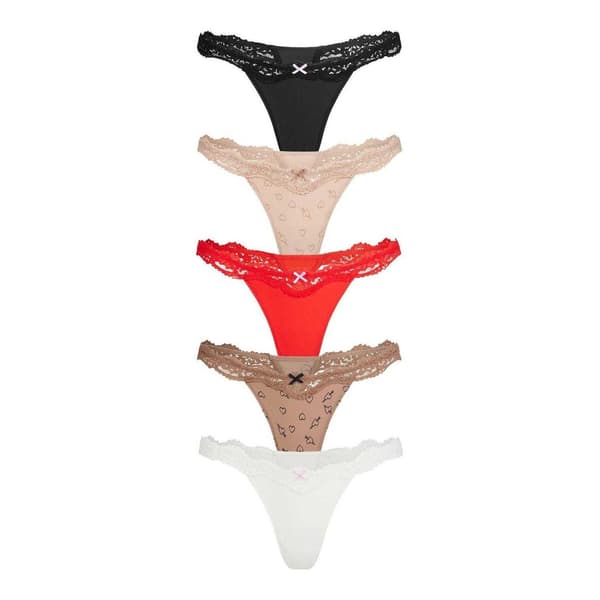 Skims Naisten Hearts Lace String -stringit (5 kpl:n pakkaus)