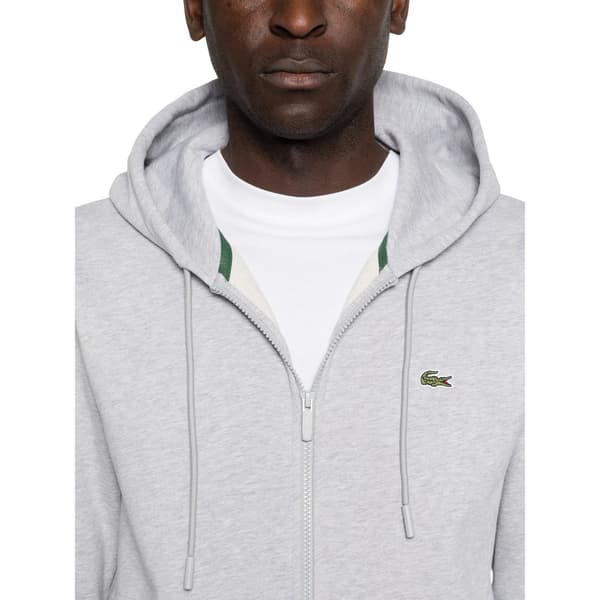 Lacoste Herr Logotyp Avslappnad Passform Långärmad Huvtröja