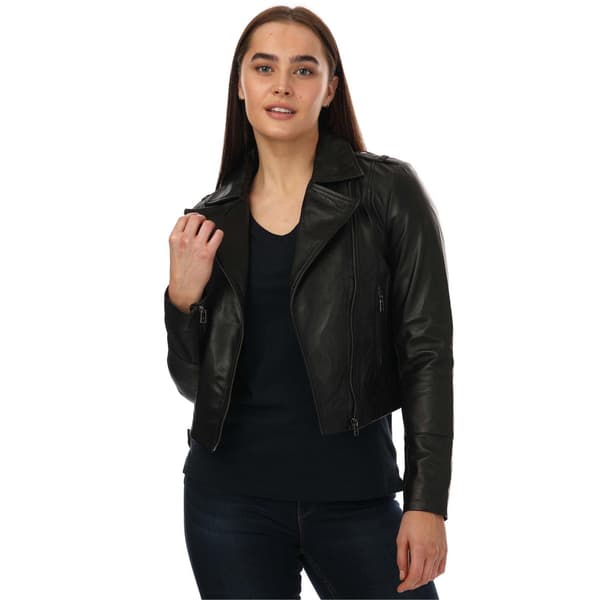 Elle Dam/Dam Läder Figursydd Bikerjacka