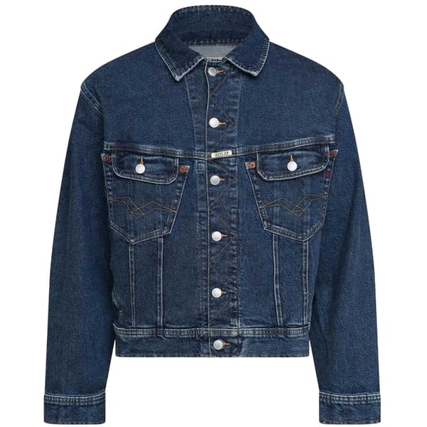 Replay Herrbroderad logotyp Comfort Jeansjacka